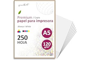 younikat papel para copias DIN A5 I 120 g/m² I 250 hojas blancas I papel en blanco para recetas I dv1550