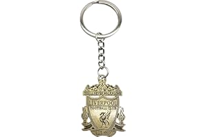 AUTOZOCO Llavero metálico Liverpool, edición de aficionado, Llavero dorado con emblema del Liverpool, equipo Reds, Metálico, Color dorado