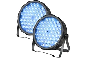 BETOPPER Luces Discoteca DJ Foco Par LED DMX Luces de Escenario RGB 54x1.5W Profesional Luz Disco Lampe Auto Sonido Estroboscópica Flash Light para Fiesta Bar Casa Teatro Navidad LPC008S(2 Pieza)