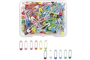 Rnitle 120 Pièces 12 Couleur Épingle a Nourrice,Pin de Sécurité en Métal Résistantes à La Rouille,Épingles Couture,avec Boîte de Rangement,19mm