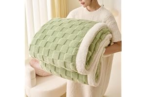 Gracelife Sherpa Blanket Throw Blanket Fleece Blanket Double, Soft Fluffy Fuzzy Warm Blanket Throws for Bed and Couch, Large Thick Blanket for All Season Use (Sage Green-2, 60"*80", Solid)