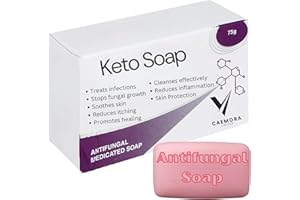 CAEMORA Antifungal Soap 2% | Treats Itchy, Flaky Skin, Jock Itch, Dry Skin, Dandruff, Acne, Psoriasis, Yeast, Ringworm and Sweat Rash | 75g