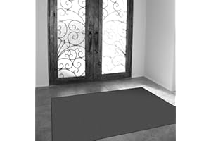 CUIMEI Alfombra Rectangular 120 x 150 cm Impermeable y Resistente al Aceite Cocina Alfombra De Corredor con revés Antideslizante para Cocina Salón Oficina, Gris Oscuro