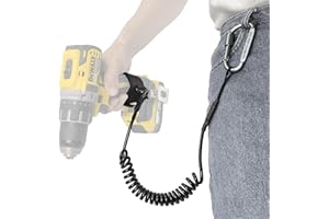 otuiaim Cordino Estensibile per Trapano con Moschettone & Cinturino in Chiusura a strappo, 55-160 cm Corda di Sicurezza Anticaduta per Utensili Elettrici Attrezzi, Capacità di Carico 5 KG