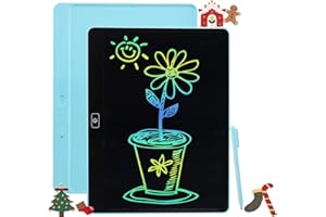 AUZMAI Tablette d'écriture LCD 16 Pouces pour Enfants Jouets Tableau de Griffonnage Coloré Effaçable Tablette à Dessin éducatif Apprentissage Filles Garçons Cadeau d'anniversaire 3-15 Ans Bleu