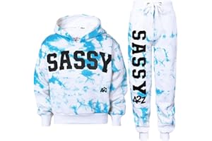 A2Z 4 Kids Girls Tracksuit Tie Dye Sassy Fleece Hooded Crop Top Bottom Jogging Suit Joggers Age 5 6 7 8 9 10 11 12 13 Years