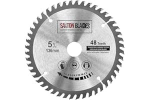 SAXTON BLADES Saxton TCT brzeszczot do piły tarczowej do drewna 136 mm x 20 mm (pierścień 16 mm) x 48 zębów kompatybilny z Bosch Makita itp