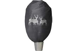 Windhager Winter-Deko-Vlieshaube Protect XXL, Kälteschutz, Frostschutz für Pflanzen, Wintervlies, Gartenvlies, Abdeckvlies, 1,4 x 2 m, Hirsch-Motiv, Anthrazit