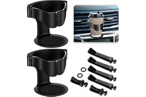 PXARMYYXGS 2 STK Auto Getränkehalter Auto Lüftung, Auto Becherhalter Auto Flaschenhalter, Verstellbarer Universell Getränke Halter Auto Aschenbecher, für Getränkedose Kaffeebecher Halterung/8.5x9.6cm, Schwarz