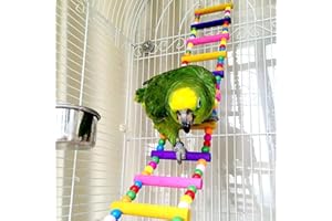 Wonninek Bird Parrot Toy Ladders Swing Chew Toy Hanging Pet Bird Cage Accessories Swing Toy for Small Parakeets Cockatiels, Lovebirds, Conures, Macaws