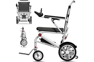 ‎BUEUWE Bueuwe Leicht Rollstuhl Elektrisch Faltbar Elektrorollstuhl, Elektrischer Rollstuhl mit Herausnehmbare 12A Lithium Batterie, Elektrische Rollstühle für die Wohnung, Tragfähigkeit 150 kg, 14.9 kg