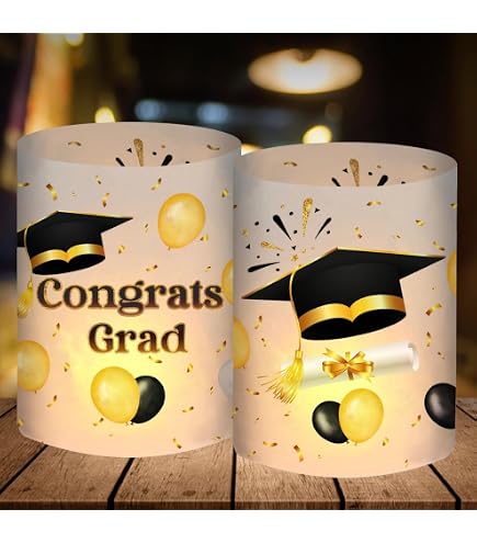 Set 9 Centrotavola A Nido D'Ape Per Laurea - Design Nero E Oro, Facili Da Montare, Per Feste E Celebrazioni