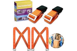 ‎RENDCQIN MöBel Transportgurt - 2 Personen Tragegurt Umzug - Ergonomischen Möbel Tragegurt Ready Lifter Einfachen Heben Schwerer Möbel Transportgurt für Tragen, Bewegen von Möbeln, Haushaltsgeräten (Orange)