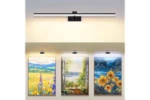 MantoLite Luz de Espejo Con Temperatura de Color Regulable, 80CM 16W Interior Iluminación para Cuadros y Expositores,Negro Cepillado Aplique de Pared Baño Lámparas de pared LED Luces de Lectura