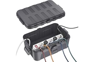 RESTMO Scatola di Protezione Stagna (32 x 22 x 13 cm),IP54 Cassetta per cavi per esterni,Protezione della presa, timer, striscia di alimentazione, decorazione luminosa per le vacanze,Verde