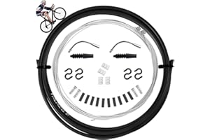 WUIOWPPIC Bike Brake and Gear Cable Kit mit V Bicycle Brake Noodles, Rear Gear Cable Mountain Bike Universal Gear Shift Cable Bike with Inner/Front Rear Accessory for Mountain Road Bicycle(Black 2)