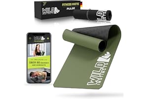 ‎WILD INSTINCTS Wild Instincts® Fitnessmatte Rutschfest / 185 x 66cm & 7mm dick/Umweltfreundliche Sportmatte für Zuhause/Workout Matte/Trainingsmatte/Fitness Matte/Sport Matte