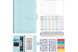 ChangWanna A6 Money Budget Ring Binder - Money Saving Wallet Organiser Binder with Pockets, Cash Stuffing Budget Wallet Planner Binder with Cash Envelope, Money Folder Wallet Organiser for Cash Saving