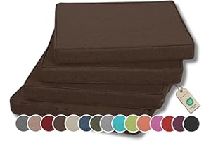 ‎GUTEKISSEN Gutekissen® Stuhlkissen Polsterauflage Auflage für Stühle/Bänke für Haus und Garten Sitzauflage Gartenkissen Sitzkissen viele Farben FK5 (40x40, Braun, 4)