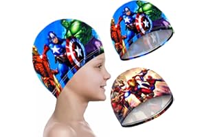 OASHRAJ 2 Stück Badekappe Kinder, Badekappe für Kinder Jungen und Mädchen, Swimming Cap Kinder, Geeignet für Jungen und Mädchen im Alter von 3–6 Jahren