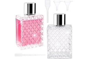 Griwuut Confezione da 2 nebulizzatori da 100 ml in vetro ricaricabili con imbuto e contagocce, flaconi spray da viaggio trasparenti per nebulizzazione fine e cosmetici