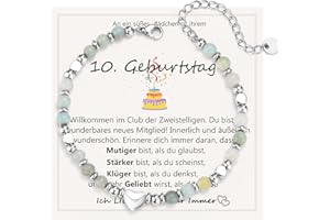 JEWTOP 10-18 Geburtstagsgeschenk für Mädchen, Amazonit Perlen Armband Geschenk zum Geburtstag für Tochter Schwester Freundin Nichte