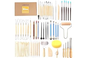 LAMPTOP 61pcs Outils de Sculpture, Outil de Poterie, Outil Modelage Outil de Poterie Sculpture Argile pour Débutants, Artiste DIY, Modélisation, artisanat d'argile de Poterie