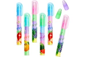 Tenare 12 Stück Stift Stil Radiergummis Stiftförmige Schiebbare Radiergummis in Obst Stil Stapelbare Niedliche Bunte Ästhetische Gummis für Kinder Künstler Schreibwaren Geburtstag Geschenk Bürobedarf