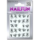 1 Bogen One Stroke Sticker D123 Nailsticker Schmetterlinge Nail-Tattoo schwarz weiss
