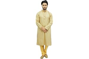 Atasi Kurta-Pyjama-Set Lange Baumwolltunika Shirt Männer Ethnische Wear