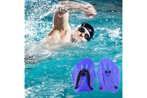 JPGhaha Swimming Hand Paddles Blue Silicone Training Aid Hand Flipper for Lap Swimming Adult Kids Unisex Swimming Equipment