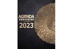Agenda Semainier 2023: Planner de bureau grand format (A4) 2 pages par semaine - avec planification mensuelle pour usage Personnel et Professionnel