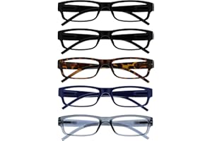 OPULIZE The Reading Glasses Company La Compañía Gafas De Lectura Valor Pack 5 Ligero Hombres Mujeres Negro Marrón Dark Azul Gris RRRRR32-11237 +1,50