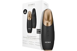 GESKE | Dispositivo energizzante effetto caldo e freddo SmartAppGuided™ | 6 in 1 | Dispositivo per massaggio oculare | Massaggiatore contro le occhiaie | Tratta borse e palpebre cadenti