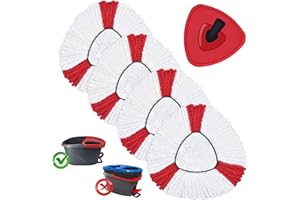 DLAIMI 4PCS Tête de Remplacement de serpillière en Microfibre Compatible avec Vileda Turbo 2-en-1, Tête de serpillière de Remplacement à Rotation Forte capacité de Nettoyage et Facile à remplacer