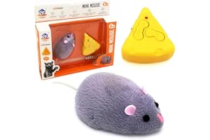 Gosyfeti Remote Control Mouse Toy, Electric Small Mice, RC Rat Animal Toy Cat Indoor, Practical Joke Trick, Kid's Children's Funny Birthday Gift (Grey)