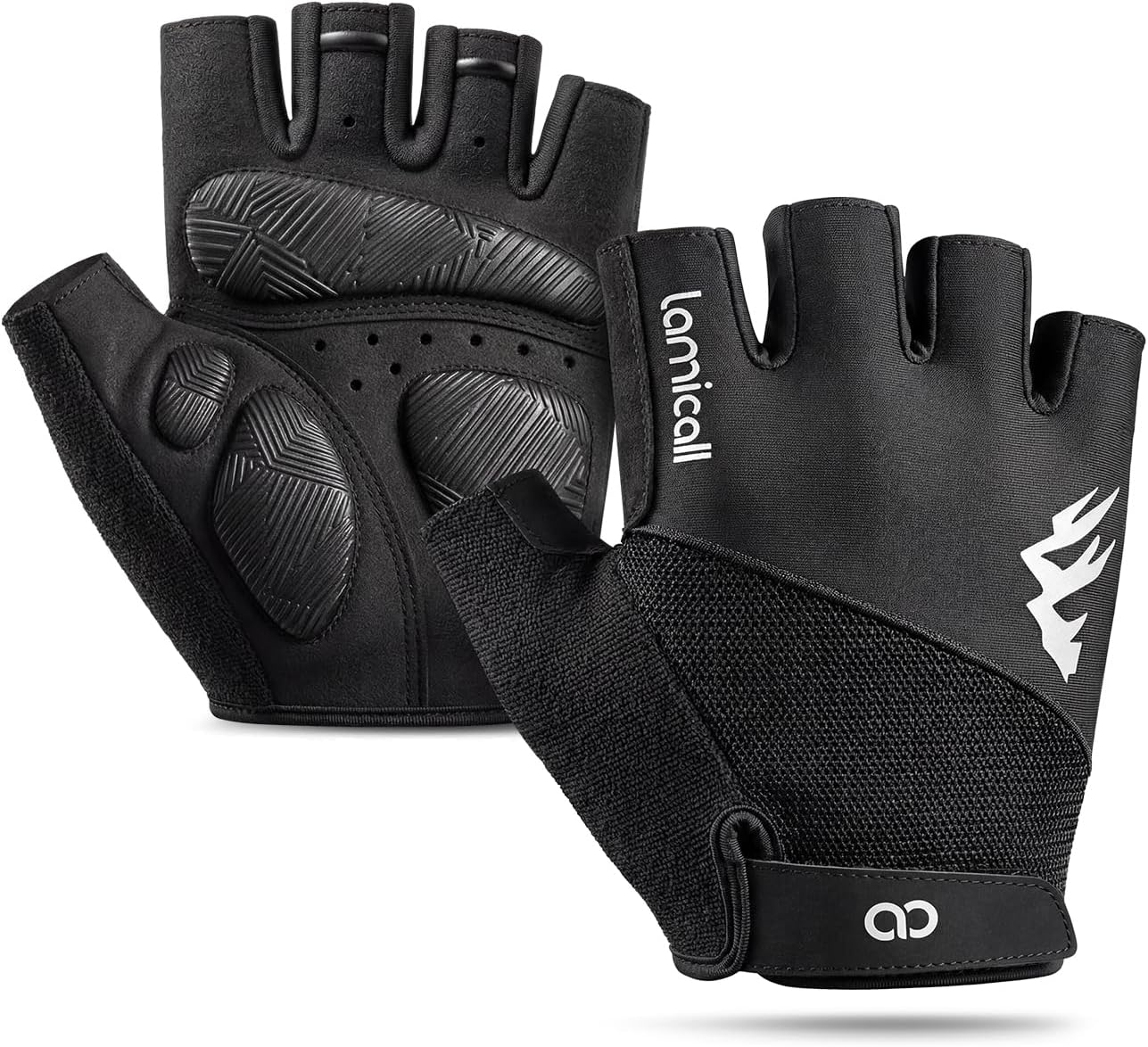 Lamicall Guantes de Ciclismo de Medio Dedo para Hombre y Mujer, Guantes de Gimnasio - [Amortiguador & Transpirable] Secado Rápido, Guantes MTB, Guantes de Verano para Bicicleta Montaña, Moto, Gimnasio