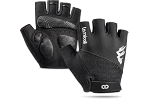Lamicall Guantes de Ciclismo de Medio Dedo para Hombre y Mujer, Guantes de Gimnasio - [Amortiguador & Transpirable] Secado Rápido, Guantes MTB, Guantes de Verano para Bicicleta Montaña, Moto, Gimnasio