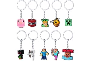 WINBEST 10pcs Keychain Party Bag Fillers Keychain Cute Backpack Keychain School Prizes for Kids Portable Gaming Keychain for Kids' Party Favours
