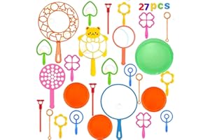 QXNDXQ 27 Pezzi Bolle di Sapone Set, Bolle di Sapone Bacchetta, Bolle Giganti di Sapone kit Bambini, per Festa, Giochi Estivi per Bambini, Giochi all'Aperto, Compleanno, Matrimonio