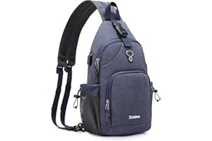 ‎G4FREE G4Free Canvas Sling Bag Brusttasche Schultertasche Herren Damen für Reise Wandern Laufen Klettern…