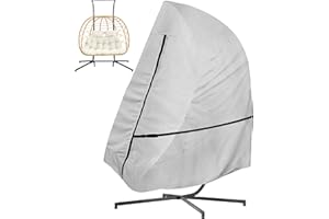 OUTTDID Double Egg Chair Cover, 600D Heavy Duty Waterproof Hanging Egg Chair with Waterproof Zipper, UV-Anti & Windproof for B&M & Aldi Swing Chair -- 232x203cm
