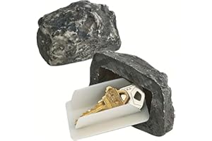 Quixotical Schlüsselversteck Stein-Optik, Schlüsselstein mit Geheimfach, wetterfestes Versteck für Schlüssel im Garten, Outdoor Schlüsselversteck