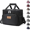Lifewit 15L (24 Cans) Insulated Lunch Bag, Cooler Bag for Lunch/Work/School/Beach/Picnic (Black)