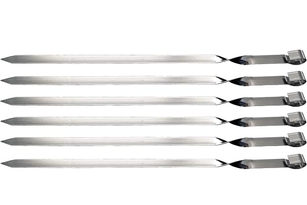rukauf Brochette pour Barbecue 2 cm Largeur Extra Large, 6 St (60cm)