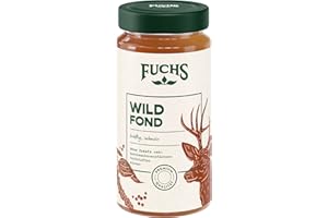 ‎FUCHS GEWÜRZE Fuchs Gewürze - Wild Fond, Tafelfertiger Fond zur Zubereitung verschiedener Wild-Gerichte, Ohne Geschmacksverstärker, Farbstoffe oder Palmfett, 400 ml im wiederverschließbaren Glas