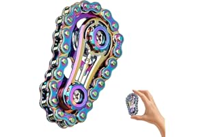 TOUMETT Bike Chain Fidget Toy,Metal Sprocket Chain Fidget Spinner,Sensory Kinetic Hand Roller with Bike Chain gear Design,Anxiety Stress Relief Toys for Adults and Teens,Cool Stuff,EDC (Multi-Colored)