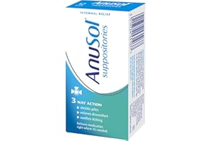 Anusol, Suppositories Treatment for Haemorrhoids Shrinks Piles Relieves Discomfort and Soothes Itching, 12 Suppositories