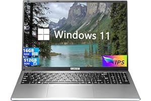 FUNYET Ordenador Portatil 16 Pulgadas, 16GB RAM 512GB SSD Celeron N95 Windows 11 Pro Laptop, desbloqueo de Huellas Dactilares Teclado retroiluminado, WiFi Bluetooth Tipo-C Mini HDMI SATA PC