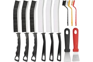 Maxentico 9xFugenbürste Bürste+2xSchaber, Reinigungsbürste Fugen, Scheuerbürste, Spaltreinigungsbürste, Fugenreinigungsbürste, Hartborsten Eckenreinigungsbürste, für Fliesenböden/Tastatur/Gleitschiene